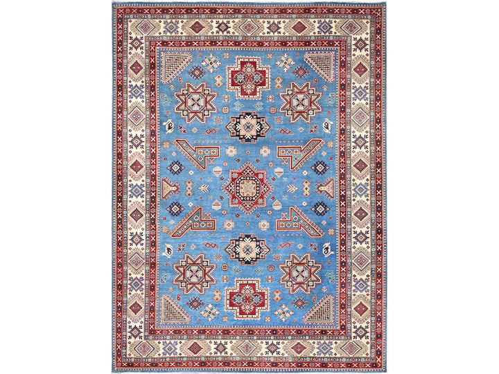 10'0" x 13'8" New Hand Knotted Blue Wool Rectangle Oriental Rug - MOA10286475