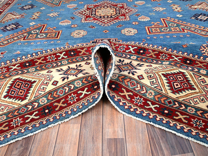 10'0" x 13'8" New Hand Knotted Blue Wool Rectangle Oriental Rug - MOA10286475