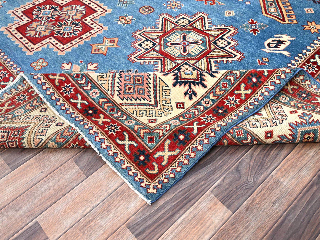 10'0" x 13'8" New Hand Knotted Blue Wool Rectangle Oriental Rug - MOA10286475