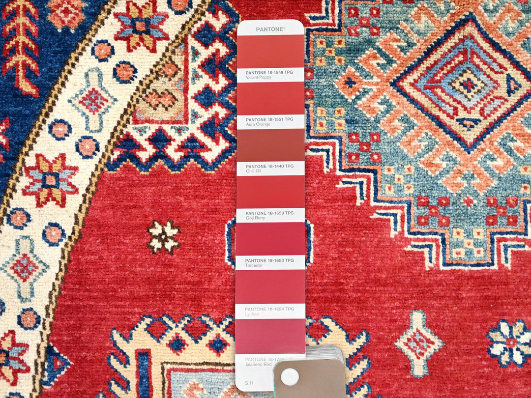 8'10" x 8'11" New Hand Knotted Red Wool Round Oriental Rug - MOA10286476