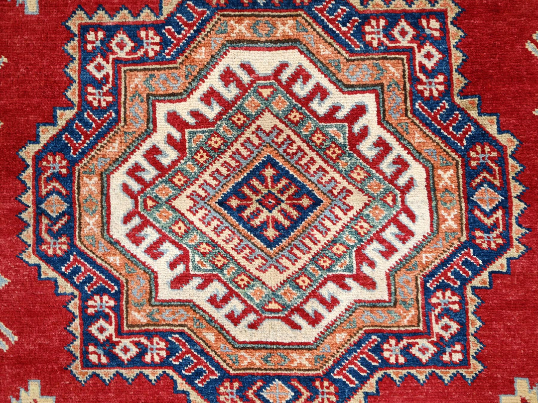 8'10" x 8'11" New Hand Knotted Red Wool Round Oriental Rug - MOA10286476