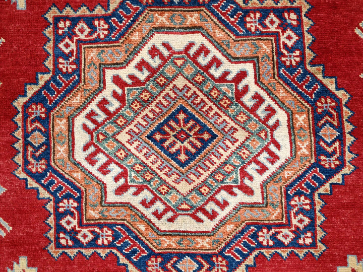 8'10" x 8'11" New Hand Knotted Red Wool Round Oriental Rug - MOA10286476
