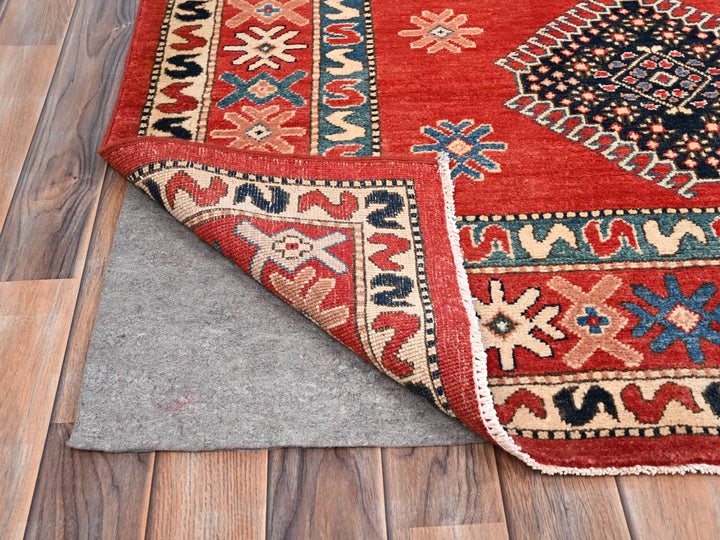 8'1" x 9'9" New Hand Knotted Red Wool Rectangle Oriental Rug - MOA10286478