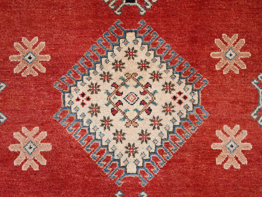 8'1" x 9'9" New Hand Knotted Red Wool Rectangle Oriental Rug - MOA10286478