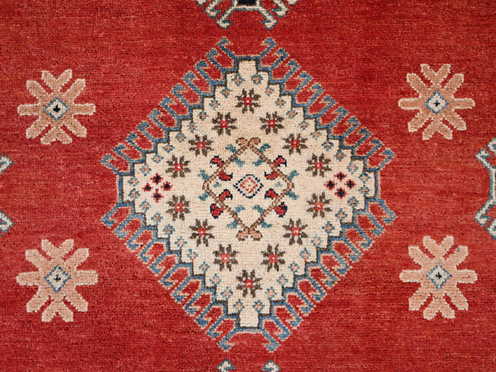 8'1" x 9'9" New Hand Knotted Red Wool Rectangle Oriental Rug - MOA10286478