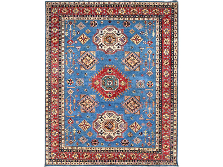 9'2" x 11'4" New Hand Knotted Blue Wool Rectangle Oriental Rug - MOA10286480