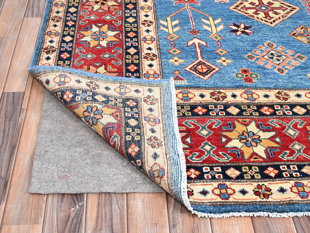 9'2" x 11'4" New Hand Knotted Blue Wool Rectangle Oriental Rug - MOA10286480