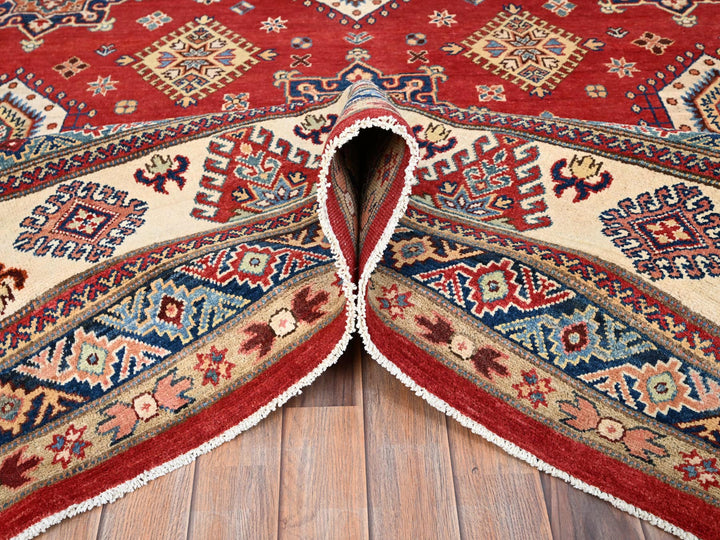 12'0" x 15'9" New Hand Knotted Red Wool Rectangle Oriental Rug - MOA10286484