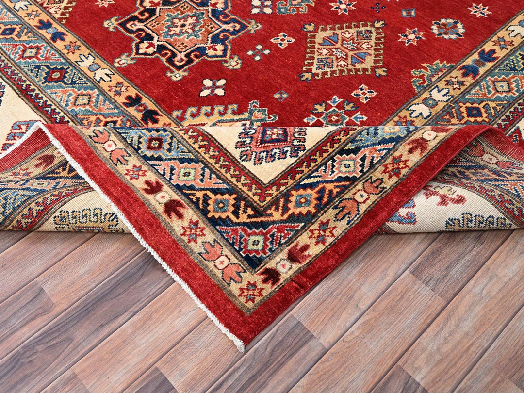 12'0" x 15'9" New Hand Knotted Red Wool Rectangle Oriental Rug - MOA10286484