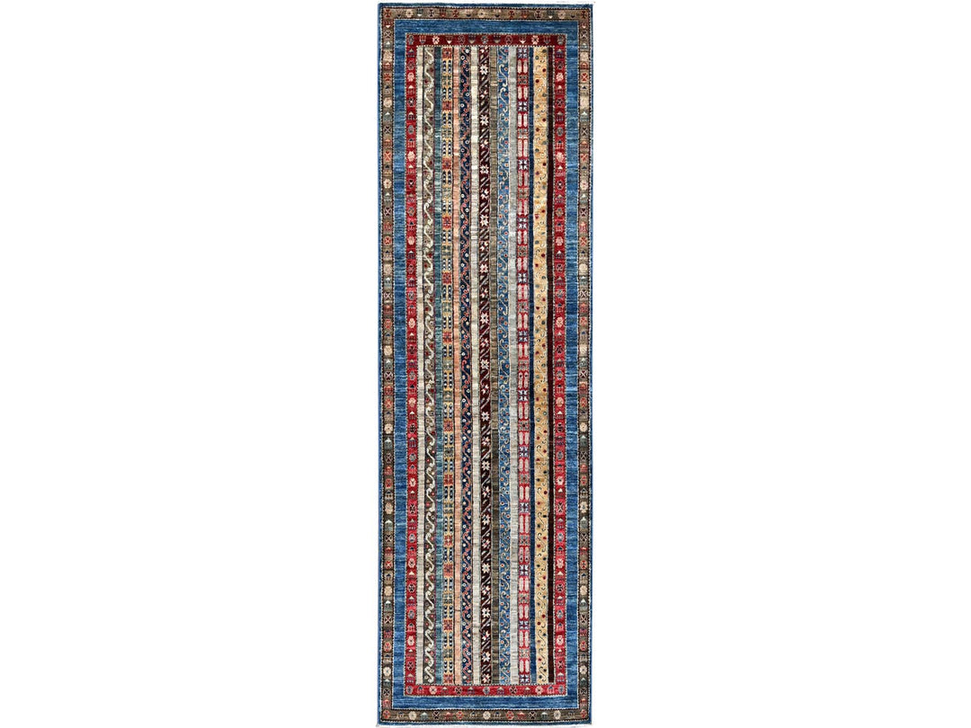 2'10" x 9'9" New Hand Knotted Ivory Wool Runner Oriental Rug - MOA10286486