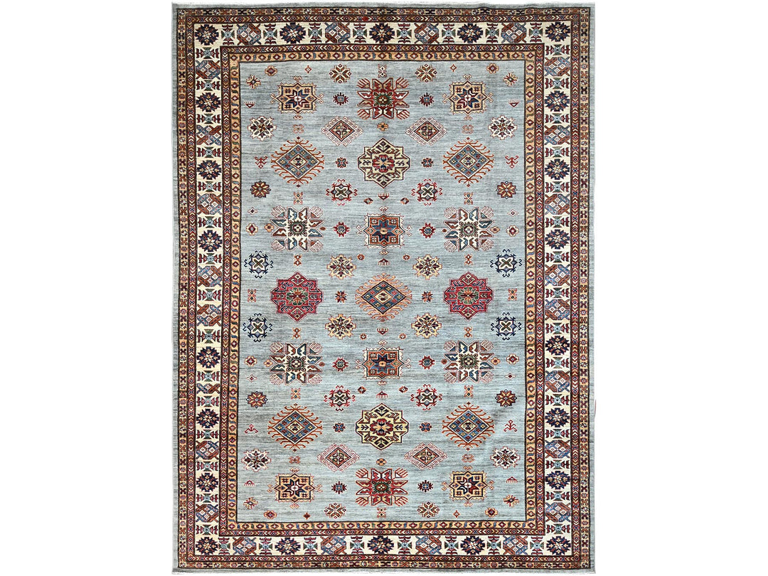 8'11" x 11'11" New Hand Knotted Grey Wool Rectangle Oriental Rug - MOA10286535