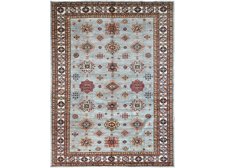 8'11" x 11'11" New Hand Knotted Grey Wool Rectangle Oriental Rug - MOA10286535