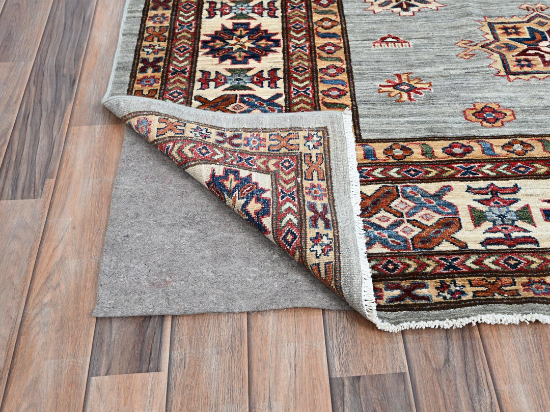 8'11" x 11'11" New Hand Knotted Grey Wool Rectangle Oriental Rug - MOA10286535