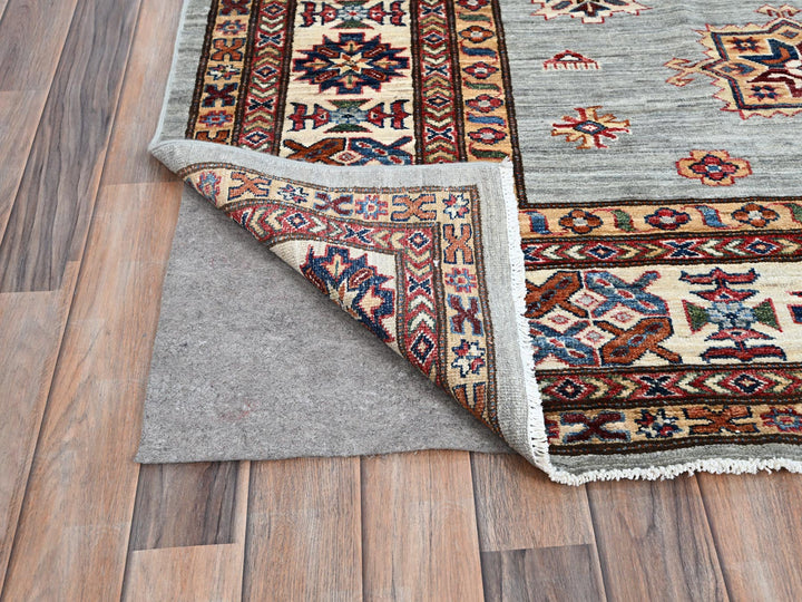 8'11" x 11'11" New Hand Knotted Grey Wool Rectangle Oriental Rug - MOA10286535