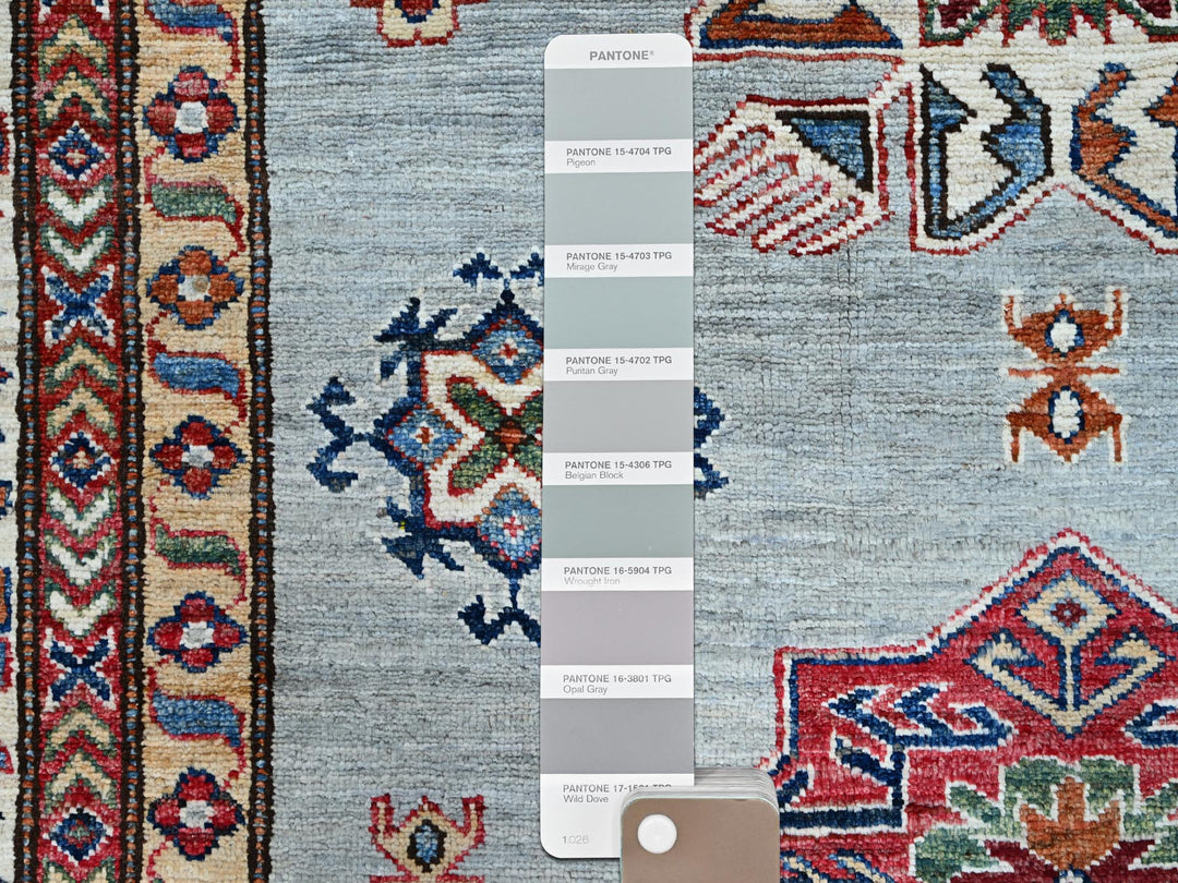 8'11" x 11'11" New Hand Knotted Grey Wool Rectangle Oriental Rug - MOA10286535