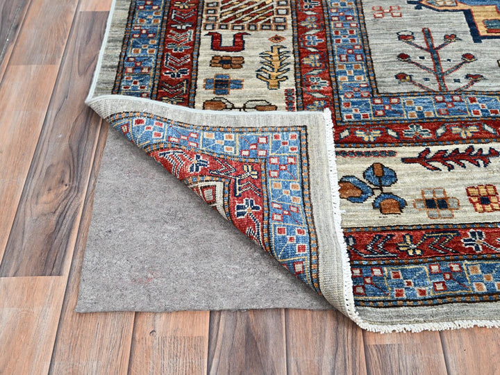 8'8" x 11'9" New Hand Knotted Grey Wool Rectangle Oriental Rug - MOA10286537