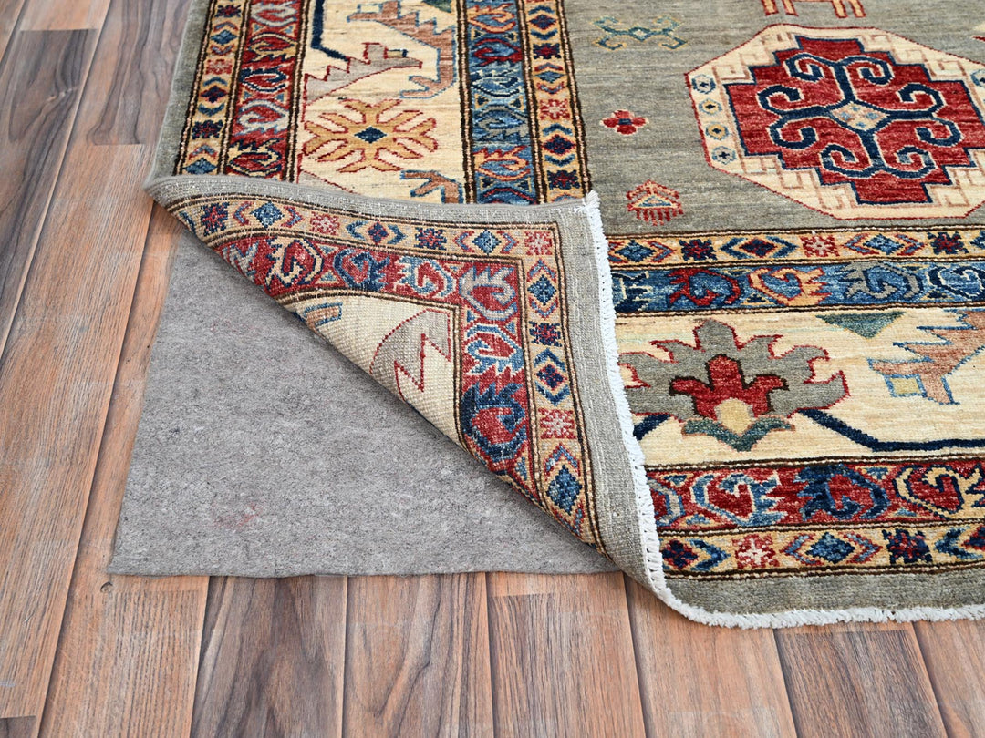 8'10" x 11'9" New Hand Knotted Grey Wool Rectangle Oriental Rug - MOA10286540