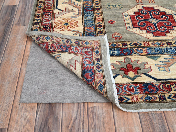 8'10" x 11'9" New Hand Knotted Grey Wool Rectangle Oriental Rug - MOA10286540