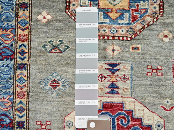 8'10" x 11'9" New Hand Knotted Grey Wool Rectangle Oriental Rug - MOA10286540