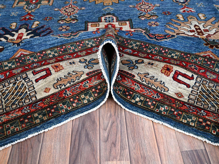 8'2" x 10'3" New Hand Knotted Blue Wool Rectangle Oriental Rug - MOA10286545