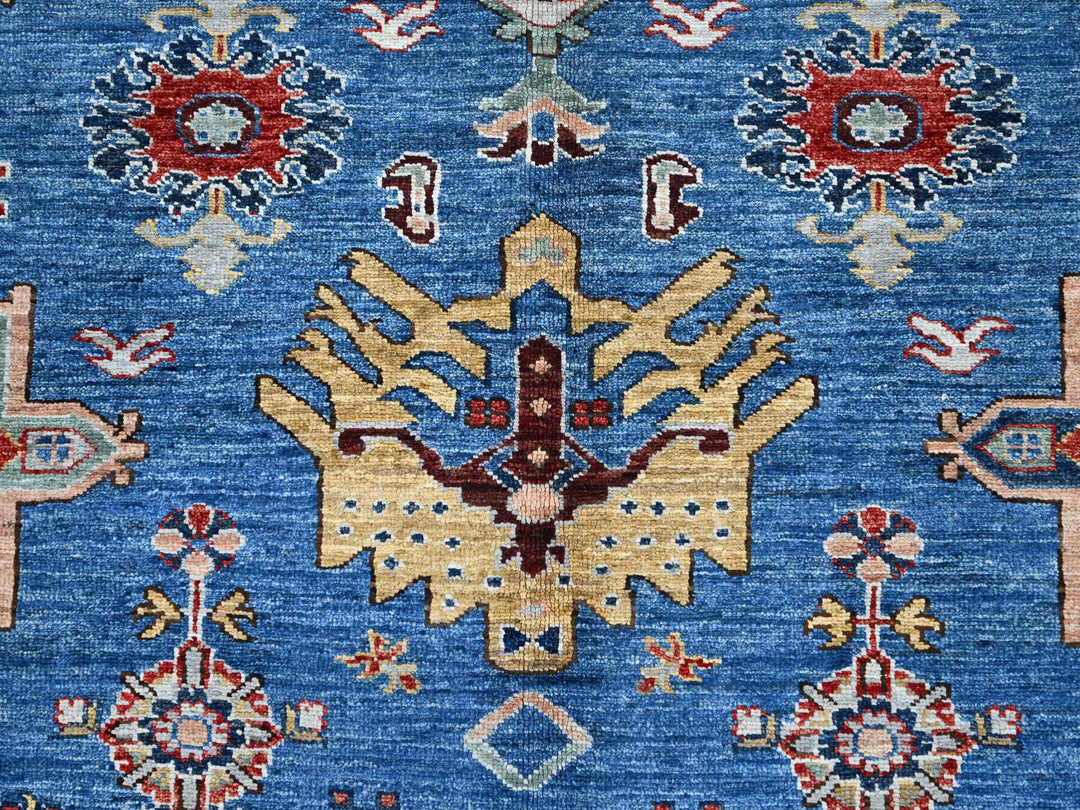 8'2" x 10'1" New Hand Knotted Blue Wool Rectangle Oriental Rug - MOA10286549