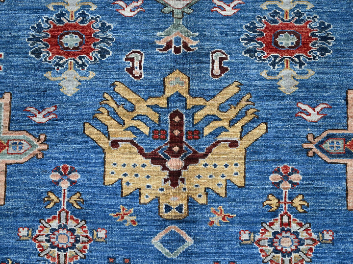 8'2" x 10'1" New Hand Knotted Blue Wool Rectangle Oriental Rug - MOA10286549