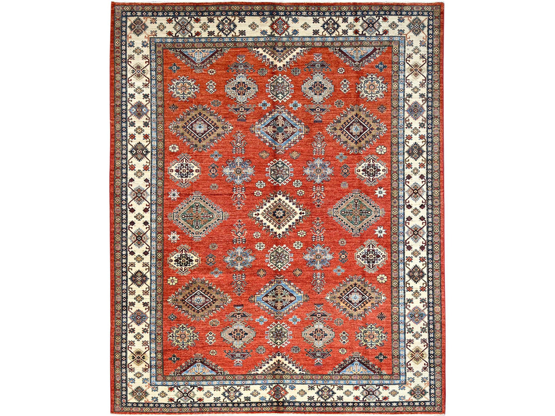8'2" x 9'11" New Hand Knotted Red Wool Rectangle Oriental Rug - MOA10286551