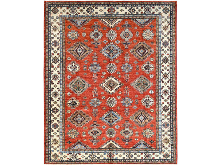 8'2" x 9'11" New Hand Knotted Red Wool Rectangle Oriental Rug - MOA10286551