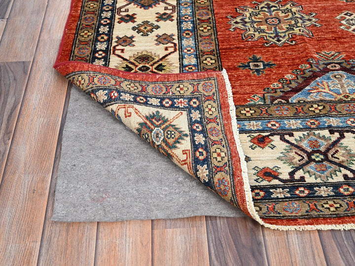 8'2" x 9'11" New Hand Knotted Red Wool Rectangle Oriental Rug - MOA10286551