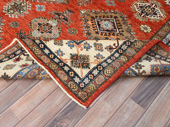 8'2" x 9'11" New Hand Knotted Red Wool Rectangle Oriental Rug - MOA10286551