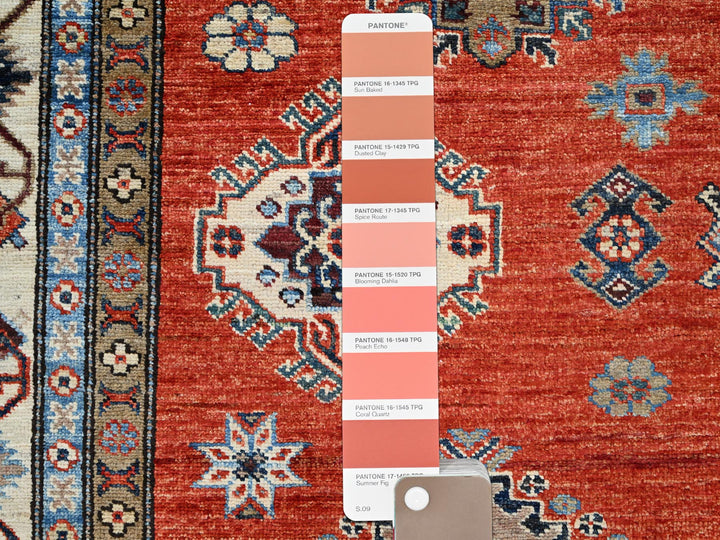 8'2" x 9'11" New Hand Knotted Red Wool Rectangle Oriental Rug - MOA10286551