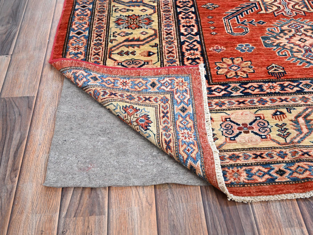 8'1" x 10'0" New Hand Knotted Red Wool Rectangle Oriental Rug - MOA10286552