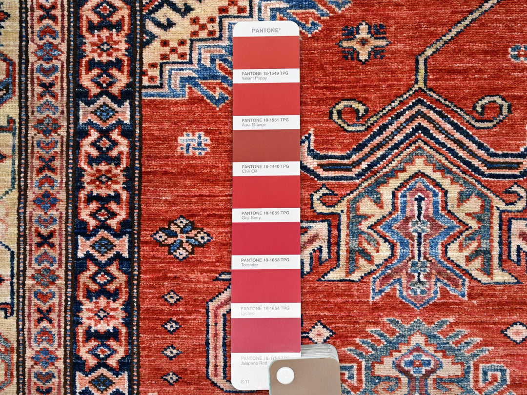 8'1" x 10'0" New Hand Knotted Red Wool Rectangle Oriental Rug - MOA10286552