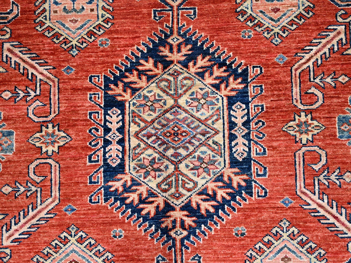 8'1" x 10'0" New Hand Knotted Red Wool Rectangle Oriental Rug - MOA10286552