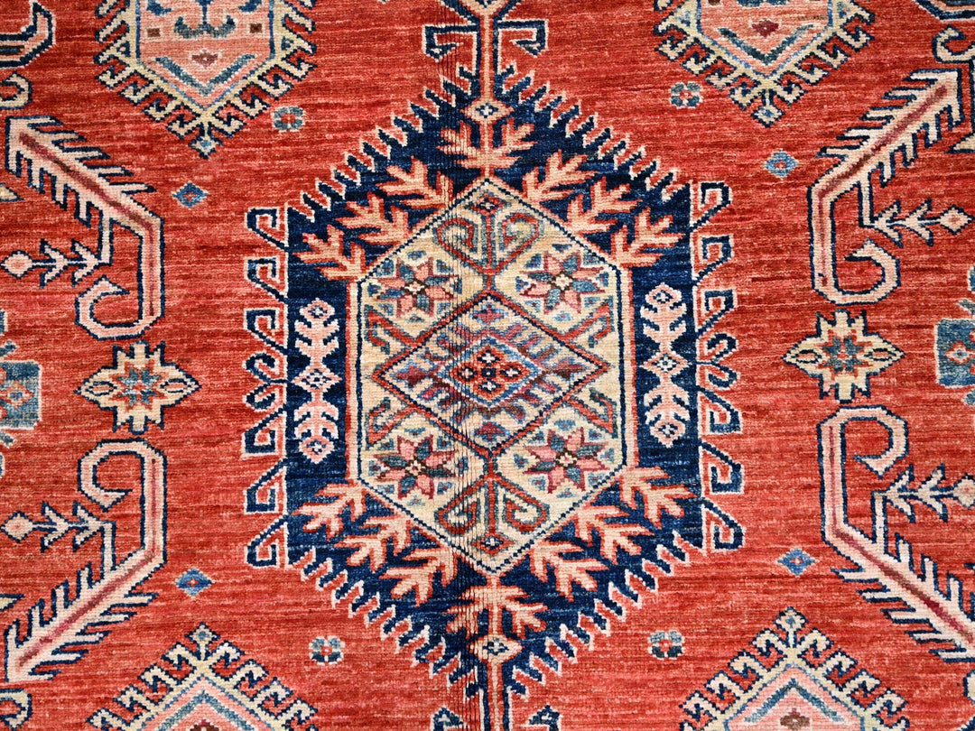 8'1" x 10'0" New Hand Knotted Red Wool Rectangle Oriental Rug - MOA10286552