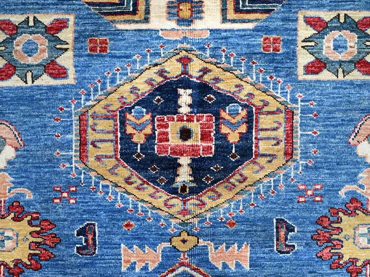 9'11" x 13'8" New Hand Knotted Blue Wool Rectangle Oriental Rug - MOA10286553