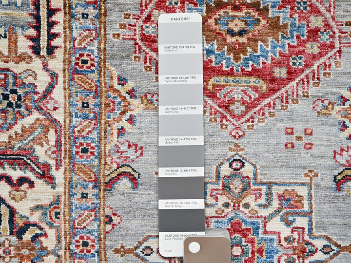 6'1" x 9'6" New Hand Knotted Grey Wool Rectangle Oriental Rug - MOA10286558