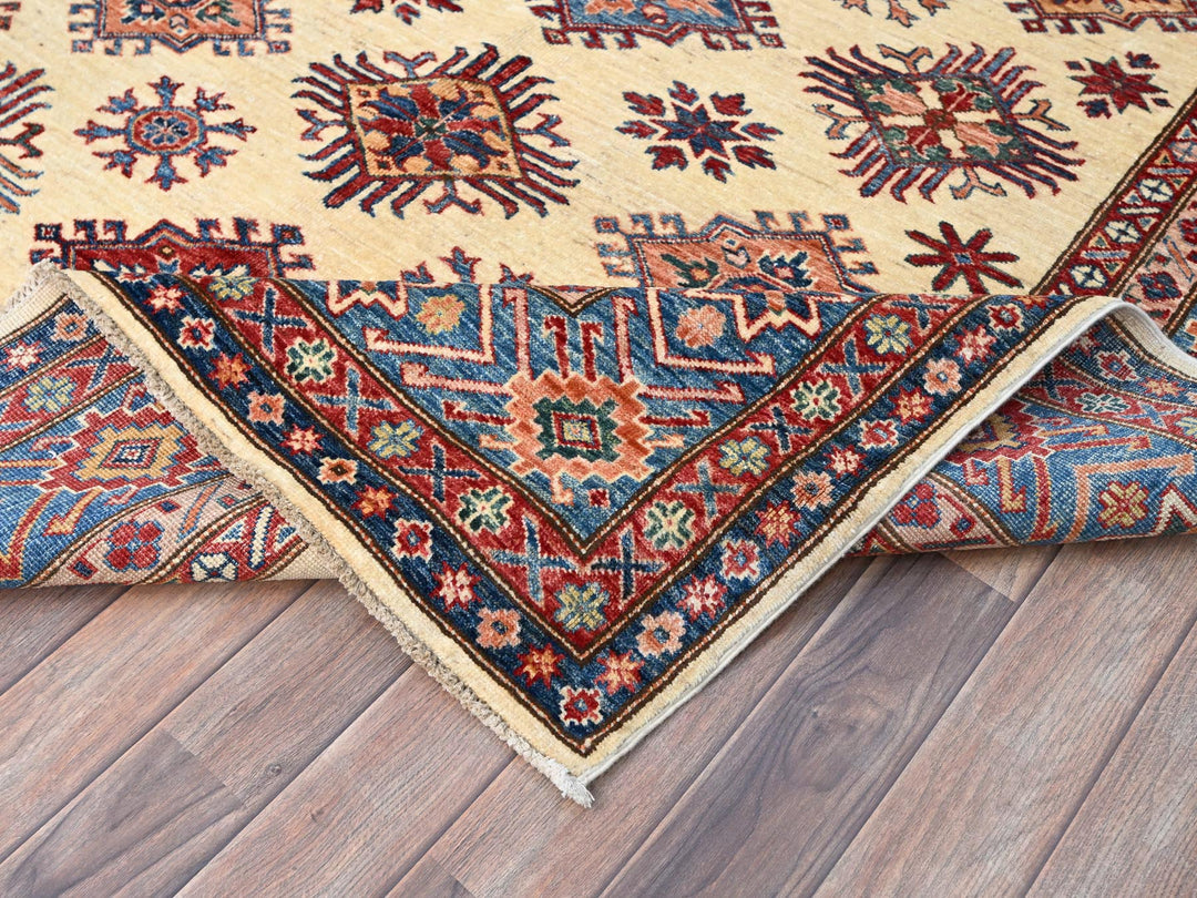 5'11" x 9'3" New Hand Knotted Ivory Wool Rectangle Oriental Rug - MOA10286559