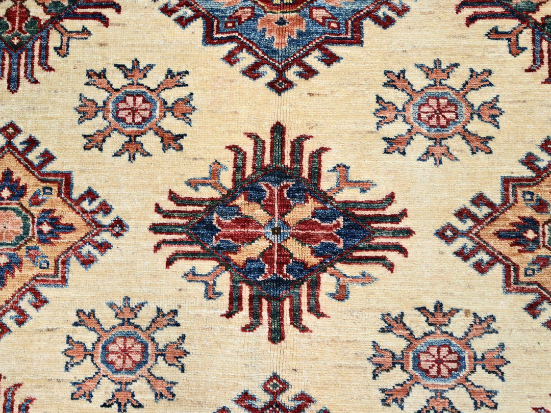 5'11" x 9'3" New Hand Knotted Ivory Wool Rectangle Oriental Rug - MOA10286559