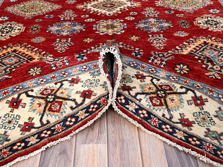 6'0" x 8'8" New Hand Knotted Red Wool Rectangle Oriental Rug - MOA10286560