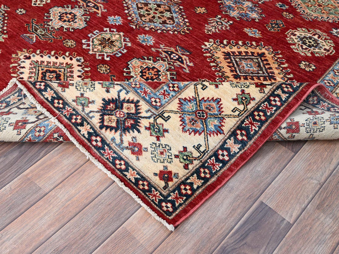 6'0" x 8'8" New Hand Knotted Red Wool Rectangle Oriental Rug - MOA10286560