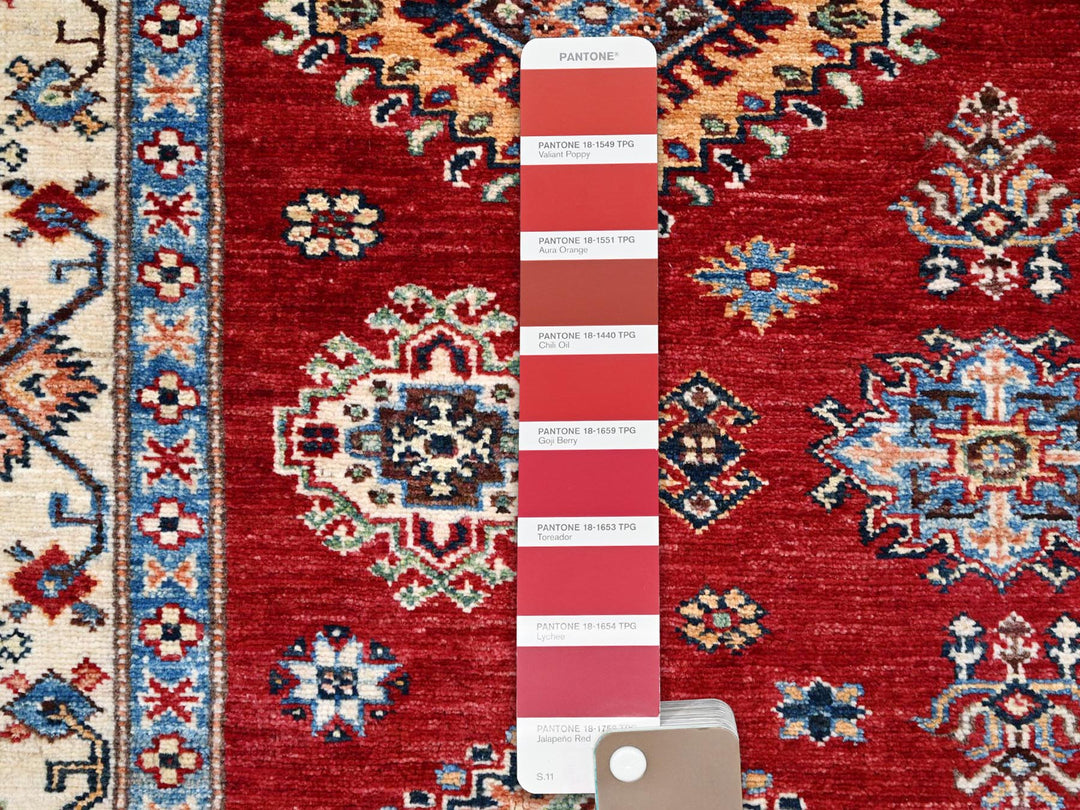 6'0" x 8'8" New Hand Knotted Red Wool Rectangle Oriental Rug - MOA10286560