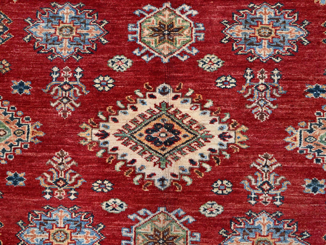 6'0" x 8'8" New Hand Knotted Red Wool Rectangle Oriental Rug - MOA10286560