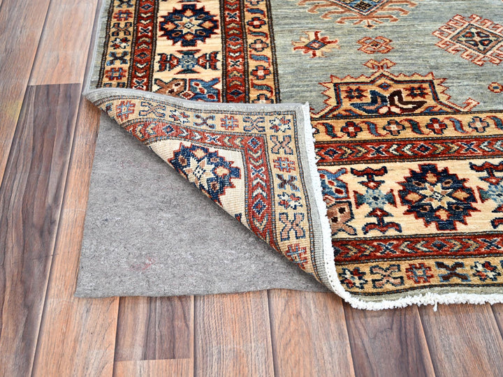 6'0" x 9'0" New Hand Knotted Grey Wool Rectangle Oriental Rug - MOA10286563