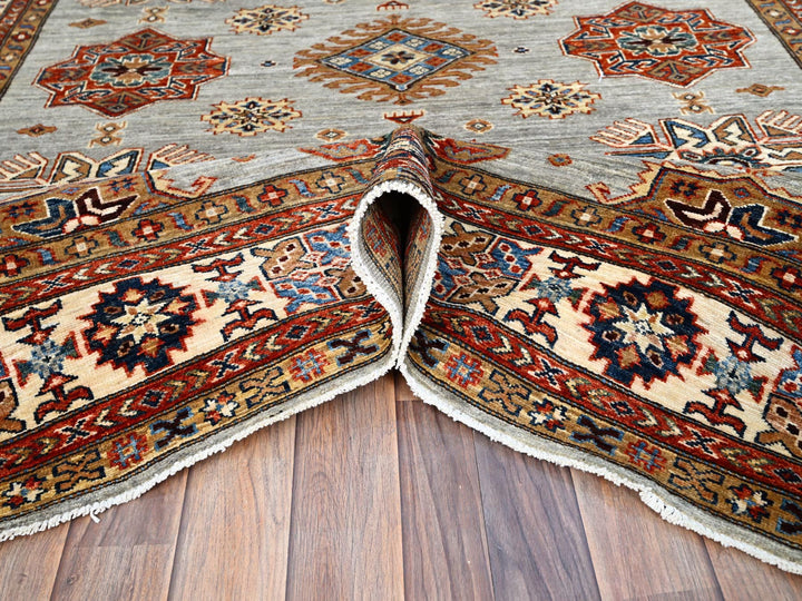 5'11" x 8'9" New Hand Knotted Grey Wool Rectangle Oriental Rug - MOA10286565