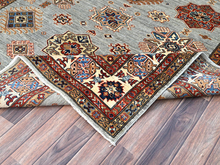 5'11" x 8'9" New Hand Knotted Grey Wool Rectangle Oriental Rug - MOA10286565