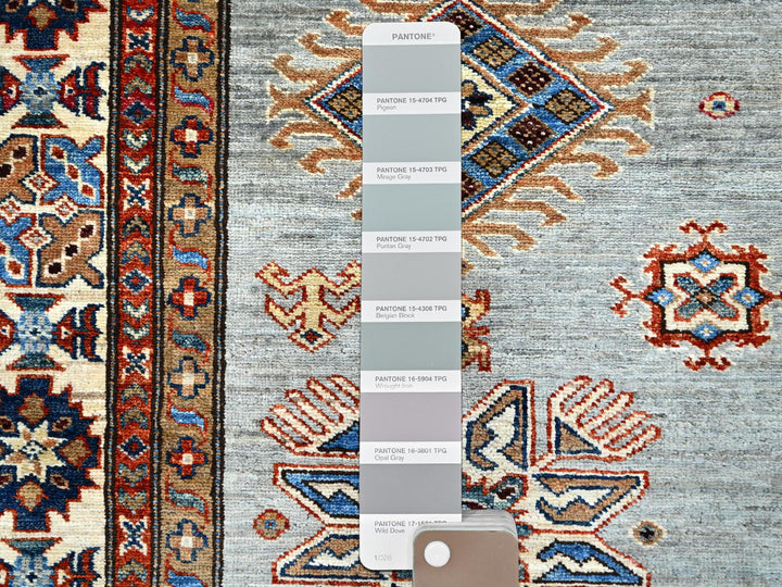 5'11" x 8'9" New Hand Knotted Grey Wool Rectangle Oriental Rug - MOA10286565