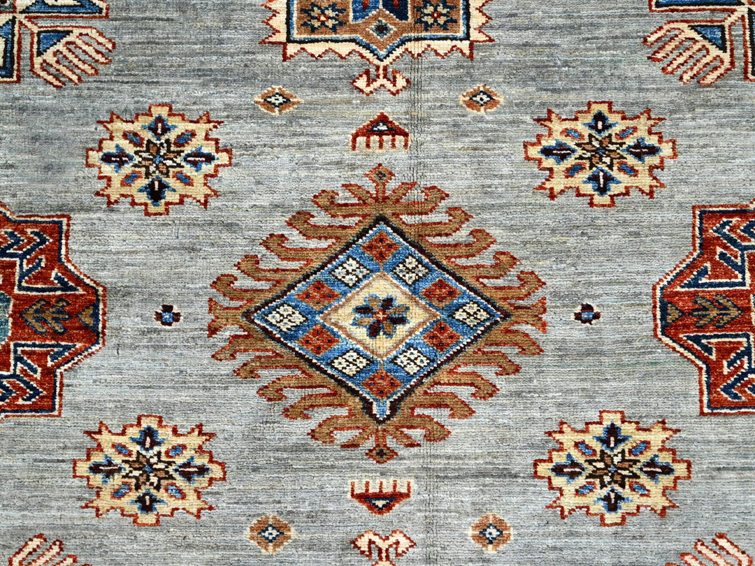 5'11" x 8'9" New Hand Knotted Grey Wool Rectangle Oriental Rug - MOA10286565