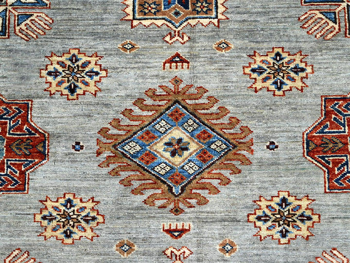 5'11" x 8'9" New Hand Knotted Grey Wool Rectangle Oriental Rug - MOA10286565