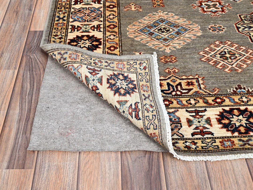 4'10" x 6'6" New Hand Knotted Grey Wool Rectangle Oriental Rug - MOA10286570